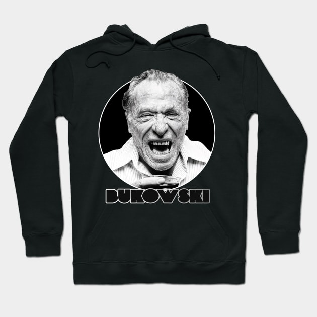 Retro Laughing Charles Bukowski Tribute Hoodie by darklordpug